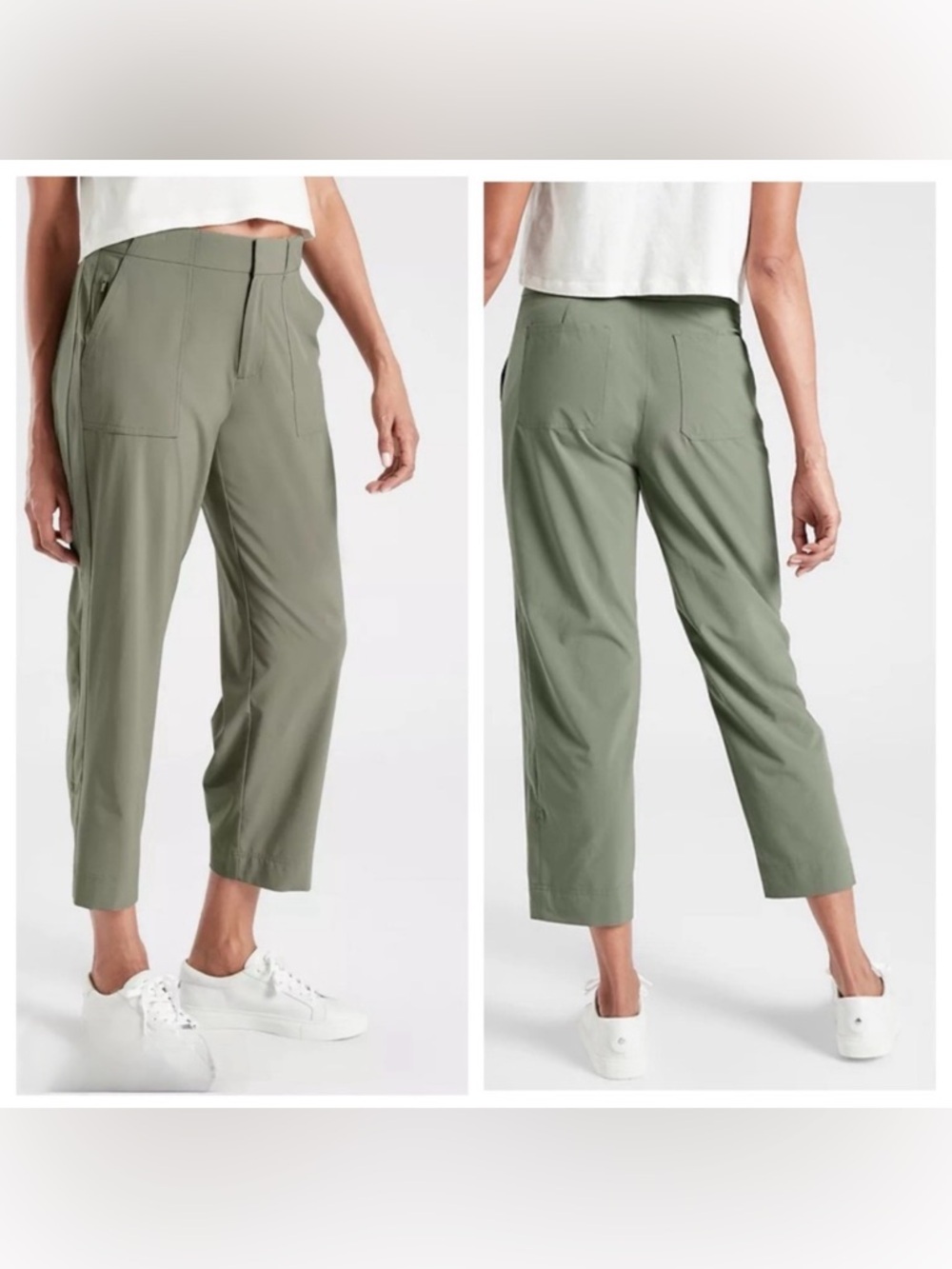 athleta tribeca utility crop laurel olive pants